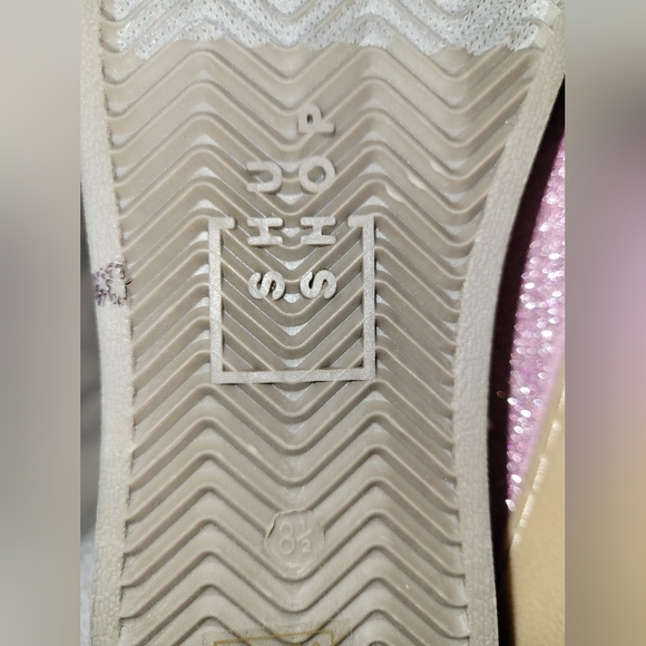 ShuShop Piera Pink Glitter Sneakers Retro-inspired Low-top White Star 8.5 NWOT - Picture 6 of 10